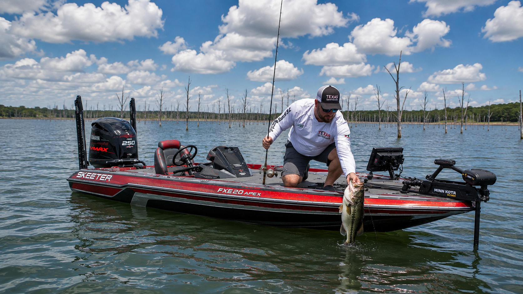 Lavon Lake Texas Bass Fishiing Skeeter FXE20 APEX Yamaha
